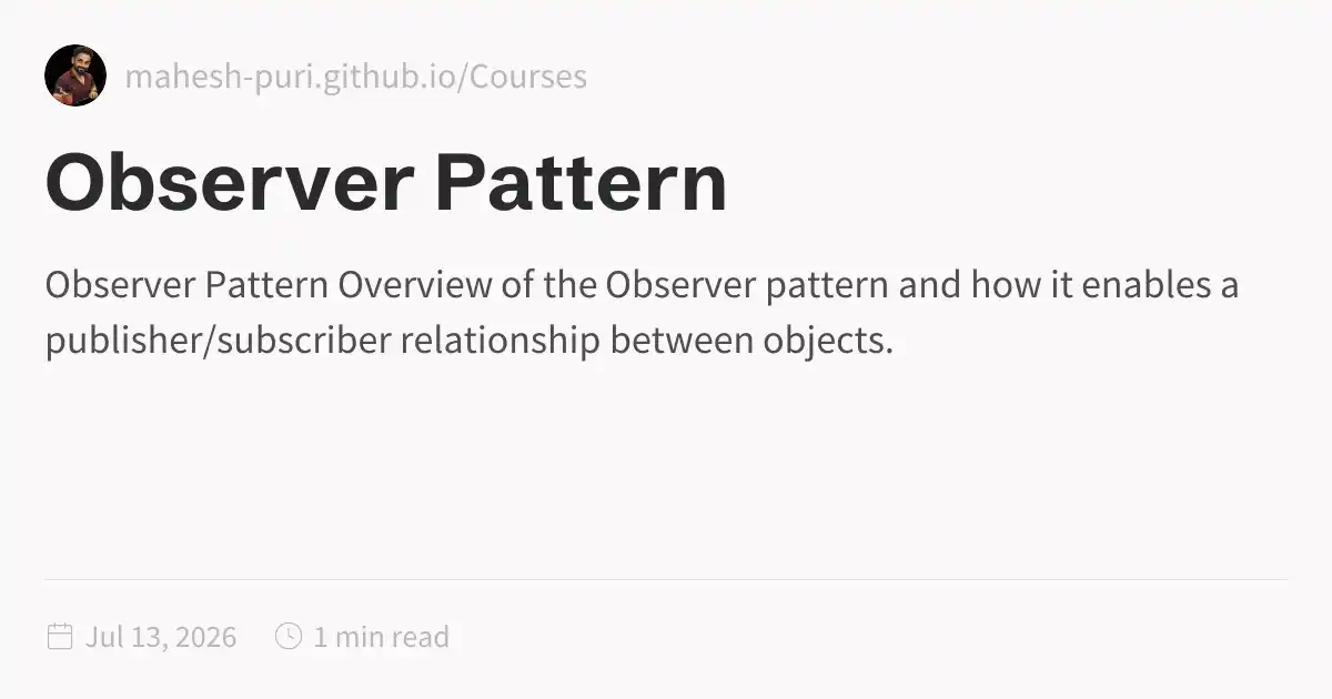Observer Pattern